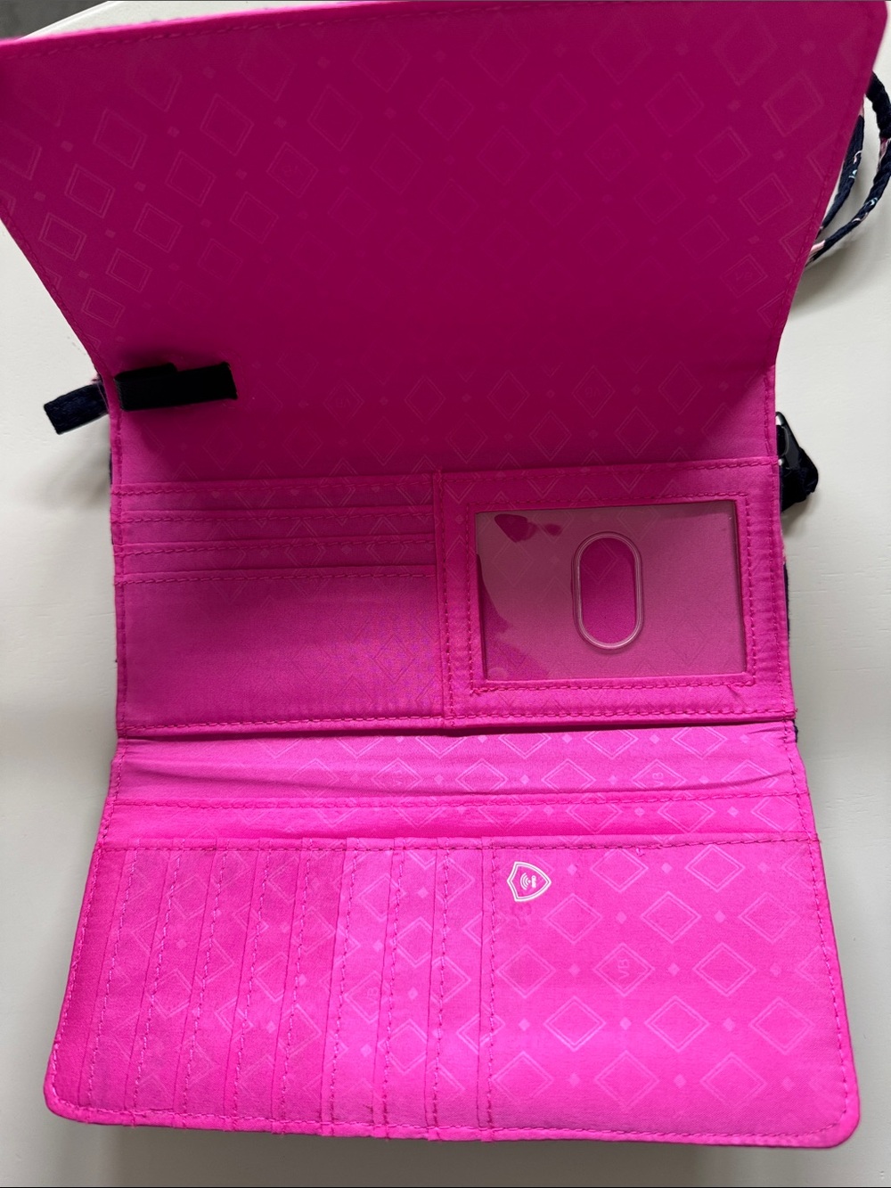 Vera Bradley Navy Wallet with Pink Accent Flamingo Detail - Picture 5 of 11